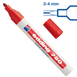 Marcatore EDDING 750 punta media vernice rosso