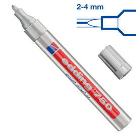 Marcatore EDDING 750 punta media vernice argento