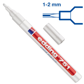 Marcatore EDDING 751 punta fine vernice bianco