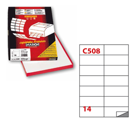 Etichetta adesiva C/508 bianca 100fg A4 105x42,43mm (14et/fg) Markin