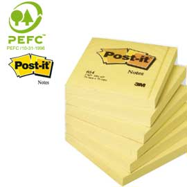 BLOCCO 100fg Post-it  Giallo Canary 76x76mm 654