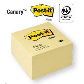 BLOCCO CUBO 450fg Post-it  Giallo Canary 76x76mm 636-B