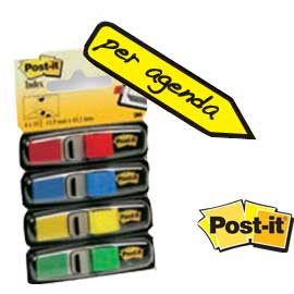 MINISET 140 SEGNAPAGINA POST-IT INDEX 683-4 IN 4 COLORI CLASSICI 12X43.6MM