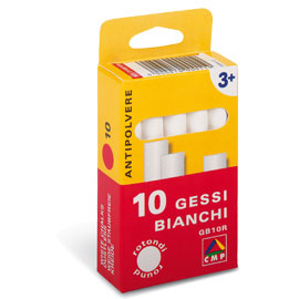 SCATOLA 10 GESSETTI TONDI BIANCO Primo