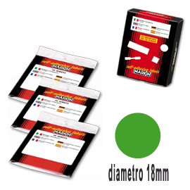 Etichetta adesiva verde tonda D18mm (10fogli x 42etichette) Markin
