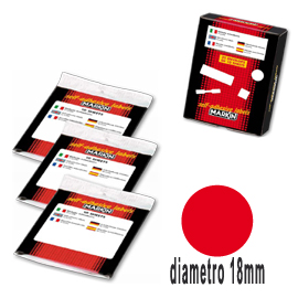 Etichetta adesiva rosso tonda D18mm (10fogli x 42etichette) Markin