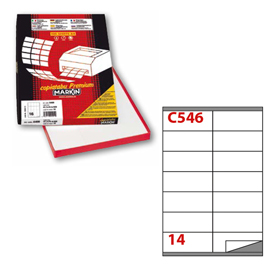 Etichetta adesiva C/546 bianca 100fg A4 105x40mm (14et/fg) Markin
