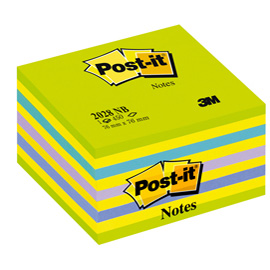BLOCCO CUBO 450foglietti Post-it  76x76mm 2028-NB VERDE LIME/BLU