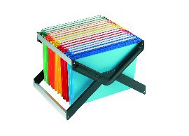 SUPPORTO PER CARTELLE SOSPESE LUXOR CON 10 CARTELLE JOKER 33CM COLORI ASS.