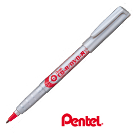 Marcatore permanente NMS51 per CD-DVD rosso PENTEL