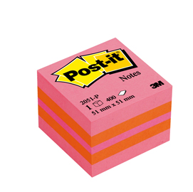 BLOCCO MINICUBO 400foglietti Post-it  51x51mm 2051-P MELONE/ROSA GUAVA