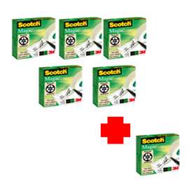 Promo pack 5+1 nastro adesivo Scotch  Magic 810 19mmx33mt permanente