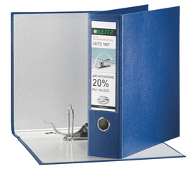 Registratore LEITZ 180° G65 blu dorso 8cm f.to protocollo LEITZ
