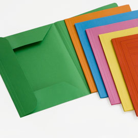 12 cartelline 3 lembi Color 200gr 25x33cm mix 6 colori Brefiocart