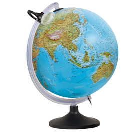 GLOBO GEOGRAFICO ILLUMINATO A RILIEVO URANIO Ø 30CM NOVARICO