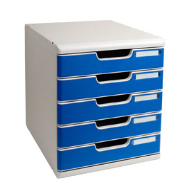 CASSETTIERA MODULO A4 5 CASSETTI GRIGIO/BLU MULTIFORM