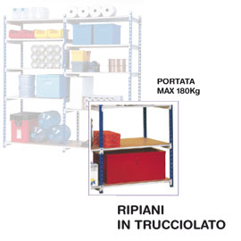 Set 5 ripiani in truciolato 35x100cm per scaffale RANG'ECO