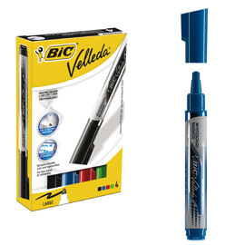 ASTUCCIO 4 MARCATORI P.TONDA Whiteboard VELLEDA® Liquid Ink Tank BIC®
