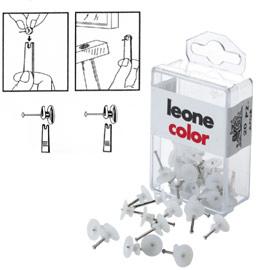 Scatola 20 ganci per quadri con spilli Leone 12/17mm