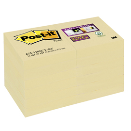 BLOCCO 90foglietti Post-it®Super Sticky Giallo Canary™ 47,6x47,6mm 622-12SS-CY