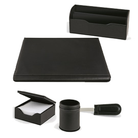 SET SCRIVANIA WILLIAM NERO SINTETICO 5 PEZZI City Time