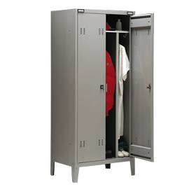ARMADIO SPOGLIATOIO METALLO a 2POSTI C/DIVIS. 80x47cm H180cm GRIGIO