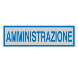 TARGHETTA ADESIVA 165x50mm AMMINISTRAZIONE