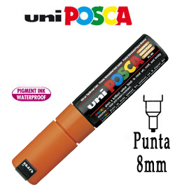 Marcatore UNI POSCA PC8K p.scalpello 8mm arancio UNI MITSUBISHI