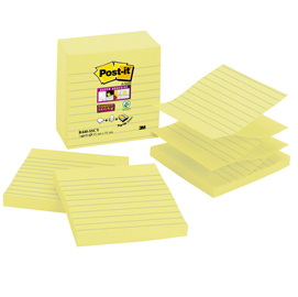 RICARICA 90foglietti Post-it®Super Sticky 101x101mm righe R440-SSCY GIALLO C