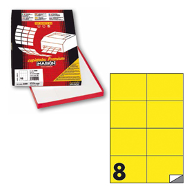 Etichetta adesiva C/512 giallo fluo 100fg A4 105x74,25mm (8et/fg) Markin