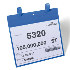 50 buste identificazione con fascette 297x210mm (A4-ORIZ.) ART.1751 Blu DURABLE