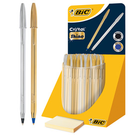 9213381 EXPO 40 PZ. BIC CRISTAL SHINE FUSTO ORO E ARGENTO BIC