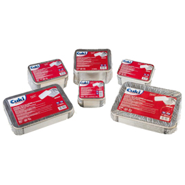 Pack 50 Contenitori alluminio 4 Porzioni + coperchio Cuki