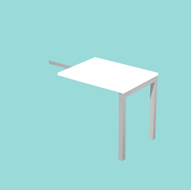 Allungo dx/sx per scrivania singola 80x60x72,5cm Bianco - AgorA'