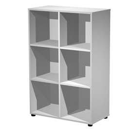 Contenitore a 6 caselle a giorno 80x40xH120,6cm Grigio - Maxi Rainbow