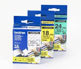 NASTRO BROTHER TZe161 36MMX8MT NERO/TRASPARENTE
