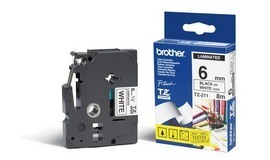 NASTRO TZe-211 6MMx8MT NERO/BIANCO