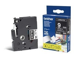 NASTRO LAMINATO BROTHER TZE-325 9MMx8MT BIANCO/NERO
