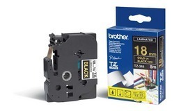 NASTRO LAMINATO BROTHER TZE-344 18MMx8MT ORO/NERO