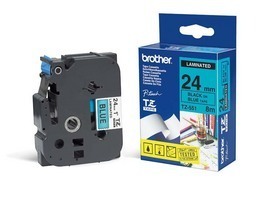 NASTRO NERA TZ-E551 SU FONDO BLU 24MM 8MT