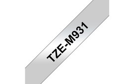 NASTRO METALLIZZATO OPACO TZE-M931 12MMx8MT NERO/ARGENTO OPACO