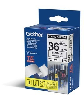 NASTRO LAM.CON ADESIVO RESIST.TZE-S261 36MMx8MT NERO/BIANCO