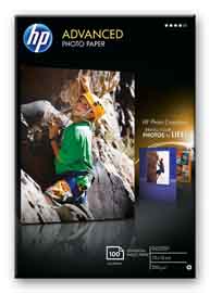 RISMA 100 FG CARTA HP ADVANCED GLOSSY PHOTO PAPER 250 G/M²-10 X 15 CM BORDERLESS