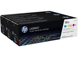 CONFEZIONE DI 3 TONER COLOR HP 131A CIANO/GIALLO/MAGENTA