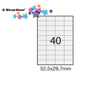 Etichetta adesiva bianca 100fg A4 52,5x29,7mm (40et/fg) STARLINE