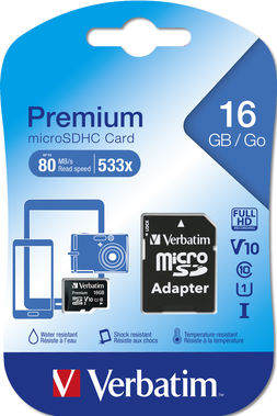 MICRO SD CARD 16GB HC CLASSE 10 FINO A 45MB/S