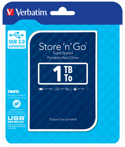 UBS PORTATILE STORE 'N' GO 1TB USB 3.0 BLUE (9.5MM DRIVE)