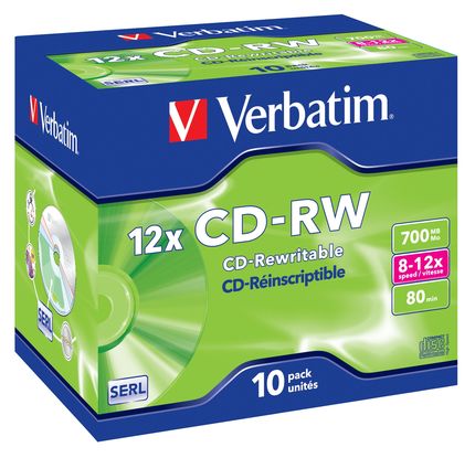SCATOLA 10 CD-RW DATALIFEPLUS 8X-10X 700MB SERIGRAFATO